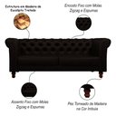 Ver imagem 3 de Sofá Decorativo Sala de Estar Chesterfield 3 Lugares 200cm Couro Marrom - Mozzelar