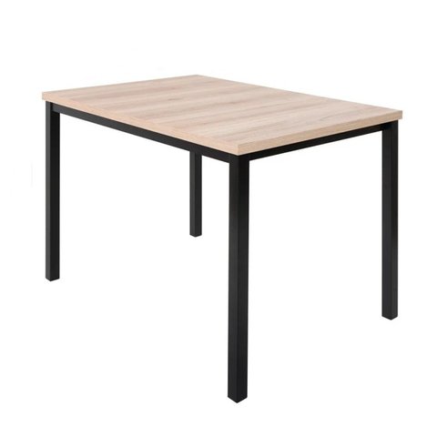 Mesa Tubo 4 Lugares 110x78cm Tampo MDP Mega Preto/Carvalho Montreal