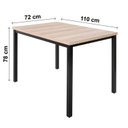 Ver imagem 4 de Mesa Tubo 4 Lugares 110x78cm Tampo MDP Mega Preto/Carvalho Montreal