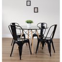 Ver imagem 1 de Conjunto Sala de Jantar Mesa Eiffel 120x75cm Tampo Mdf com 4 Cadeiras Iron