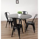 Ver imagem 2 de Conjunto Sala de Jantar Mesa Eiffel 120x75cm Tampo Mdf com 4 Cadeiras Iron