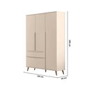Ver imagem 3 de Guarda-Roupa Infantil 100% MDF 3 Portas e 2 Gavetas Retrô Melinda Off White