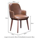 Ver imagem 2 de Cadeira de Jantar Estofada com Pés Madeira Multimóveis Cr50093 Caramelo Caramelo