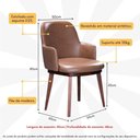 Ver imagem 3 de Cadeira de Jantar Estofada com Pés Madeira Multimóveis Cr50093 Caramelo Caramelo
