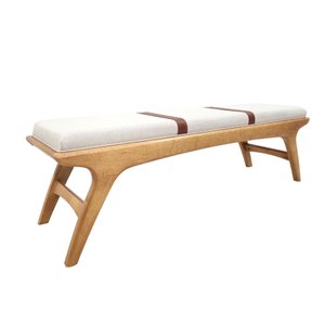 Banco Recamier Tóquio 3 Lugares 150 Cm Estofado Amêndoa