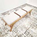 Ver imagem 3 de Banco Recamier Tóquio 3 Lugares 150 Cm Estofado Amêndoa