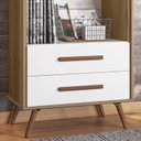 Ver imagem 4 de Estante Livreiro Multiuso 3 Nichos 2 Gavetas Retrô Qmovi