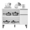 Ver imagem 3 de Balcão de Cozinha Vanessa 105cm Cinza com Tampo Mdp - Ajl Móveis