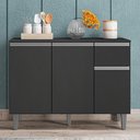 Ver imagem 2 de Balcão de Cozinha Vanessa 105cm Cinza com Tampo Mdp - Ajl Móveis