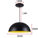Ver imagem 4 de Pendente Meia Lua (esfera) 35cm - Preto Fosco com Cobre House Hl 50