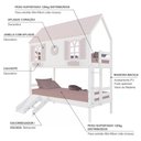 Ver imagem 4 de Beliche Casinha Bela com Coração Kit Escada/escorregador - Madeira Maciça Branco/rosa |