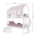 Ver imagem 3 de Beliche Casinha Bela com Coração Kit Escada/escorregador - Madeira Maciça Branco/rosa |