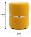 Ver imagem 3 de Puff Cinta no Meio Prata ,em Tecido Veludo , Amarelo - Let  Móveis