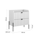 Ver imagem 7 de Mesa de Cabeceira Branco Moderna Moriah 60cm Estilo Clássica Pés e Puxadores Preto
