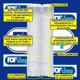 Suporte Dispenser Combinado Porta Copo Agua Café 50 a 200ml - 4