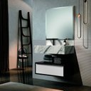 Ver imagem 1 de Conjunto para Banheiro 1 Espelho Bisotê 1 Gaveteiro 1 Bancada com Cuba Max Blu Lavatórios 