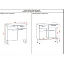 Ver imagem 4 de Balcão de Cozinha 2 Portas 2 Gavetas 90,9cm Nala Cinza/Freijó/Gris