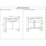 Balcão de Cozinha 2 Portas 2 Gavetas 90,9cm Nala  - 4