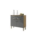 Ver imagem 3 de Balcão de Cozinha 2 Portas 2 Gavetas 90,9cm Nala Cinza/Freijó/Gris