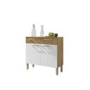Ver imagem 3 de Balcão de Cozinha 2 Portas 2 Gavetas 90,9cm Nala Branco/Freijó/Supremo