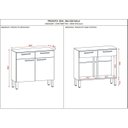 Ver imagem 4 de Balcão de Cozinha 2 Portas 2 Gavetas 90,9cm Nala Branco/Freijó/Supremo