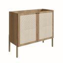 Ver imagem 2 de Balcão Bar 2 Portas 93cm Palhinha Pé Madeira Oslo