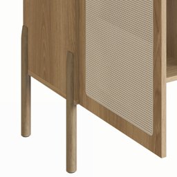 Balcão Bar 2 Portas 93cm Palhinha Pé Madeira Oslo  - 6