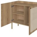 Ver imagem 5 de Balcão Bar 2 Portas 93cm Palhinha Pé Madeira Oslo Marrom/Hanover