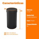 Ver imagem 5 de Lixeira de Banheiro e Cozinha Basculante 9 Litros Preto - Coza