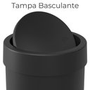 Ver imagem 4 de Lixeira de Banheiro e Cozinha Basculante 9 Litros Preto - Coza