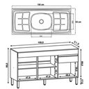 Ver imagem 4 de Balcão Gabinete 3 Portas com Pia 150cm Lina K02 Supremo - Mpozenato