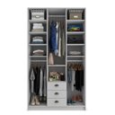 Ver imagem 3 de Guarda Roupa Solteiro 3 Portas 3 Gavetas Davos RR Móveis