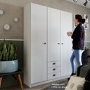 Ver imagem 2 de Guarda Roupa Solteiro 3 Portas 3 Gavetas Davos RR Móveis