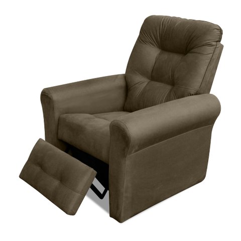 Poltrona do Papai Core 83cm Reclinável Manual Suede Capuccino - Sallar Home
