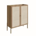 Ver imagem 2 de Cristaleira 2 Portas 93cm Palhinha Pé Madeira Oslo Marrom/Hanover