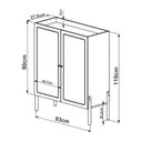 Ver imagem 4 de Cristaleira 2 Portas 93cm Palhinha Pé Madeira Oslo