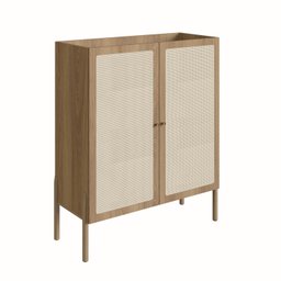 Cristaleira 2 Portas 93cm Palhinha Pé Madeira Oslo - 2