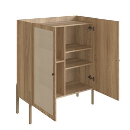 Cristaleira 2 Portas 93cm Palhinha Pé Madeira Oslo - 8