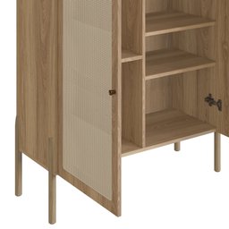 Cristaleira 2 Portas 93cm Palhinha Pé Madeira Oslo - 6