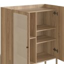 Ver imagem 5 de Cristaleira 2 Portas 93cm Palhinha Pé Madeira Oslo Marrom/Hanover