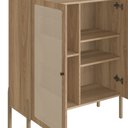 Ver imagem 3 de Cristaleira 2 Portas 93cm Palhinha Pé Madeira Oslo Marrom/Hanover