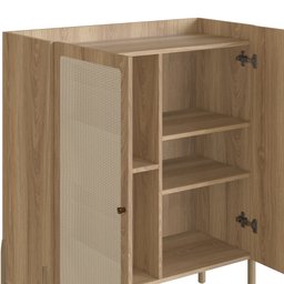 Cristaleira 2 Portas 93cm Palhinha Pé Madeira Oslo - 5