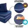 Puff Multiuso com Lençol e Travesseiro Solteiro 3 em 1 em Tecido Azul BF Colchões - 8