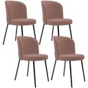 Ver imagem 1 de Kit 4 Cadeiras Sala de Jantar Estofada Gavi L02 Suede Rosê - Lyam Decor