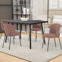 Ver imagem 2 de Kit 4 Cadeiras Sala de Jantar Estofada Gavi L02 Suede Rosê - Lyam Decor