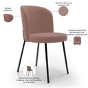 Ver imagem 4 de Kit 4 Cadeiras Sala de Jantar Estofada Gavi L02 Suede Rosê - Lyam Decor