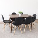 Ver imagem 1 de Conjunto Mesa Finlândia 120x75,3cm Tampo MDF com 6 Cadeiras Eiffel Botonê Preto