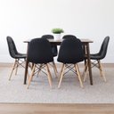 Ver imagem 2 de Conjunto Mesa Finlândia 120x75,3cm Tampo MDF com 6 Cadeiras Eiffel Botonê Preto