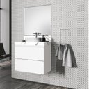 Ver imagem 1 de Conjunto para Banheiro 1 Espelho Bisotê 1 Gabinete 1 Lavatório para Cuba Blu Lavatórios 