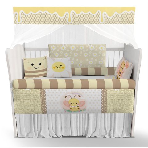 Kit Berço Abelhas Jardim Amarelo - Kt612